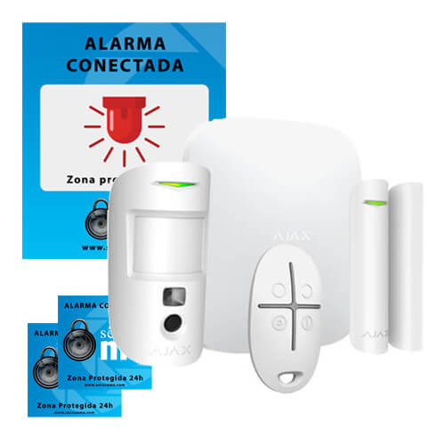 Kit alarma Ajax AJ-HUB2PLUSKIT IP+Wifi+4G DualSIM inalmbrica
