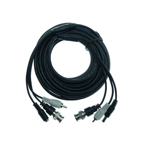 Cable alargo BNC + RCA + alimentacin negro (10m)