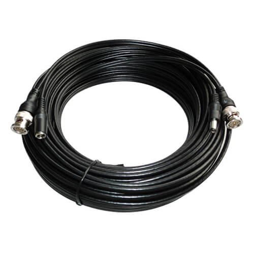 Cable alargo coaxial RG59 BNC + alimentacin negro (10m)