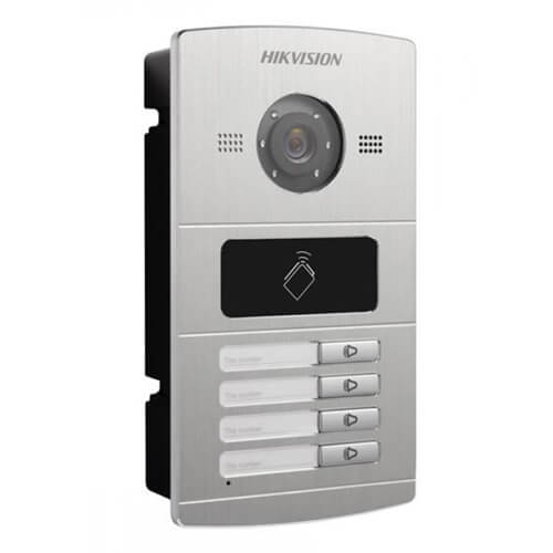 Videoportero IP Hikvision DS-KV8402-IM (4 botones) cmara 1.3MP Alarmas Mifare