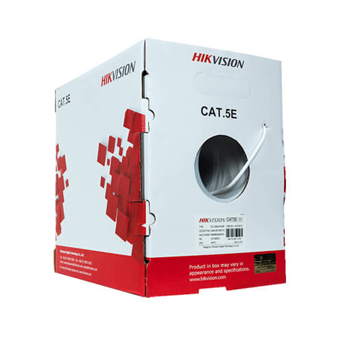 Bobina cable de red UTP Cat5E 8xCu 24AWG Hikvision DS-1LN5E-S