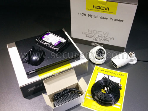 Kit videovigilancia 6 cmaras HD 1MP disco duro 2Tb interior PVC