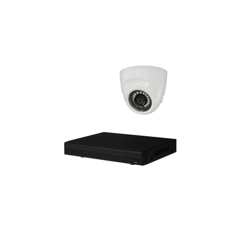 Kit videovigilancia 2 cámaras   HD 1MP disco duro 1Tb  interior PVC