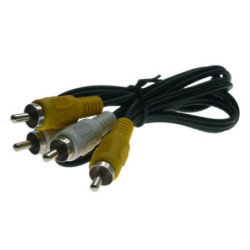 Cable alargo  RCAx2 negro (1.5m)