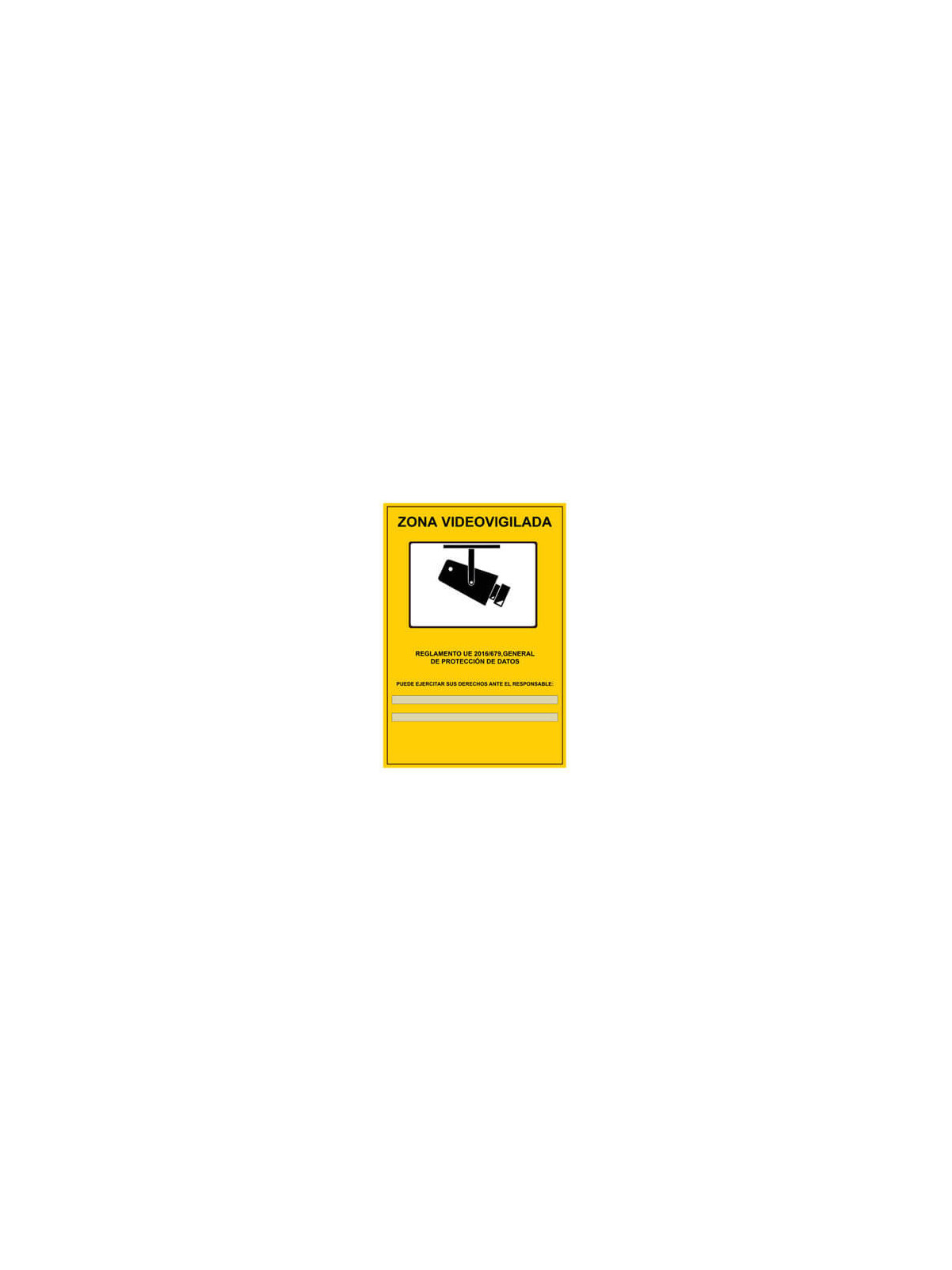 Cartel LOPD/RGPD videovigilancia personalizado 20x14cm A5 español autoadhesivo