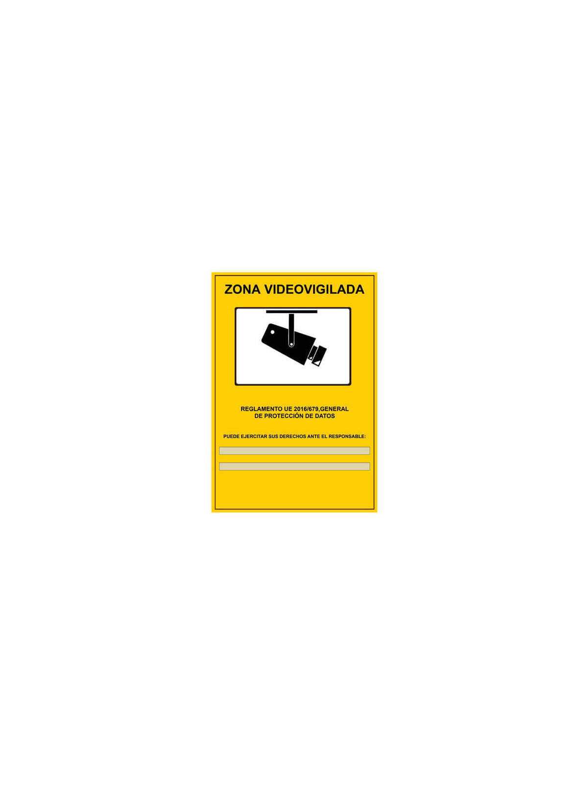 Cartel LOPD/RGPD videovigilancia personalizado 29x20cm A4 español autoadhesivo
