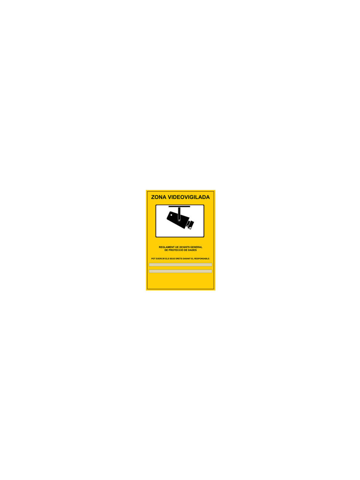 Cartell LOPD/RGPD videovigilancia personalitzat 20x14cm A5 català autoadhesiu