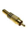 Conector RCA macho dorado con muelle 6mm