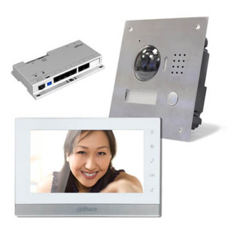 Kit videoportero  IP Dahua con cámara 1.3MP para empotrar (KITVP-IP-INS)