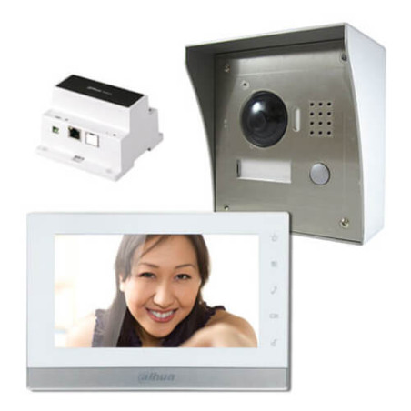 Kit videoportero 2 hilos Dahua con cámara 1.3MP para superfície (KITVP-2H-SUP)