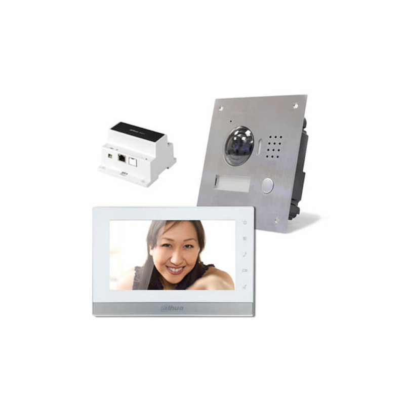 Kit videoportero 2 hilos Dahua con cámara 1.3MP para empotrar (KITVP-2H-INS)