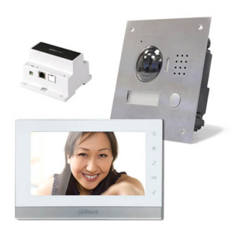 Kit videoportero 2 hilos Dahua con cámara 1.3MP para empotrar (KITVP-2H-INS)