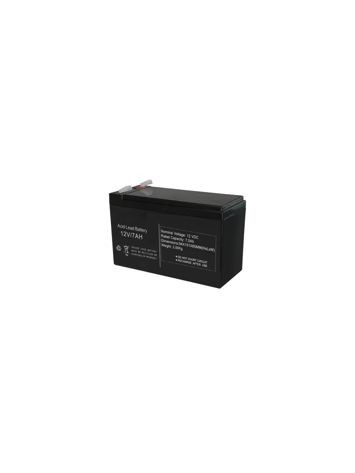 Batería recargable de plomo ácido 12V 7A BAT1270