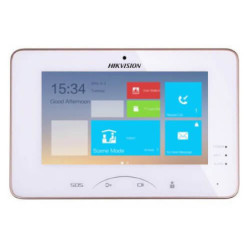 Monitor videoportero IP Hikvision DS-KH8301-WT 7" (1024x600) con cámara 0.3MP SD Alarmas