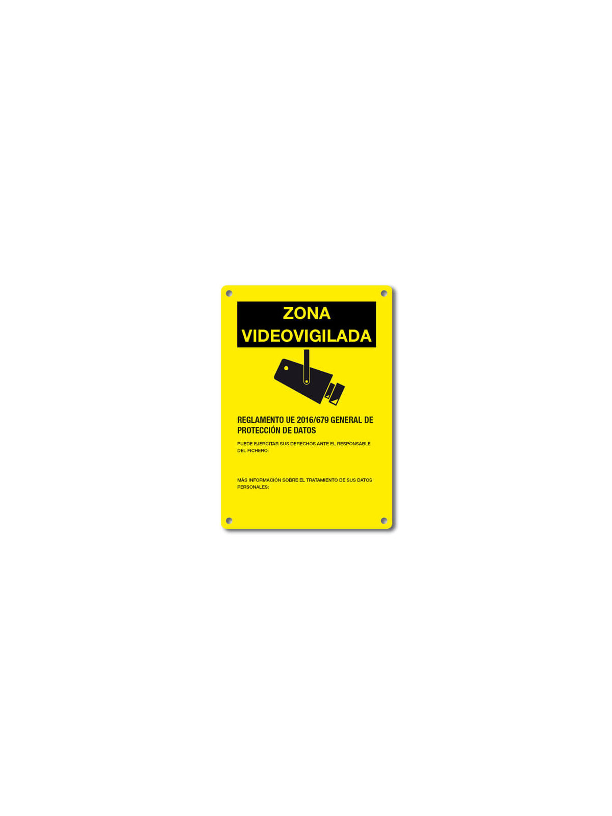 Cartel LOPD/RGPD videovigilancia exterior 30x21cm A4 español plástico rígido