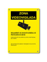 Cartel LOPD/RGPD videovigilancia exterior 30x21cm A4 español plástico rígido