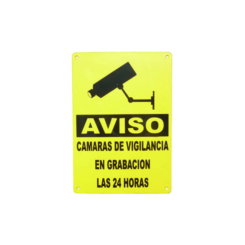 Rótulo videovigilancia exterior tamaño 30x21cm A4 zona videovigilada plástico rígido