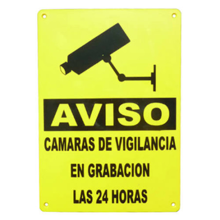 Rótulo videovigilancia exterior tamaño 30x21cm A4 zona videovigilada plástico rígido