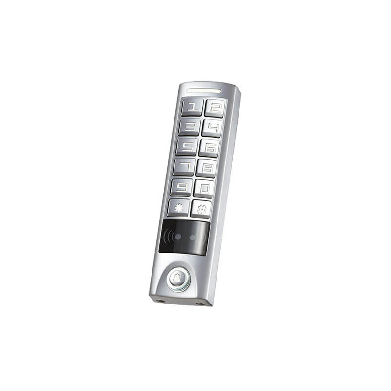 Control de accesos autónomo AC101-SLIM Teclado RFID Wiegand26 Relé Alarma Timbre IP65