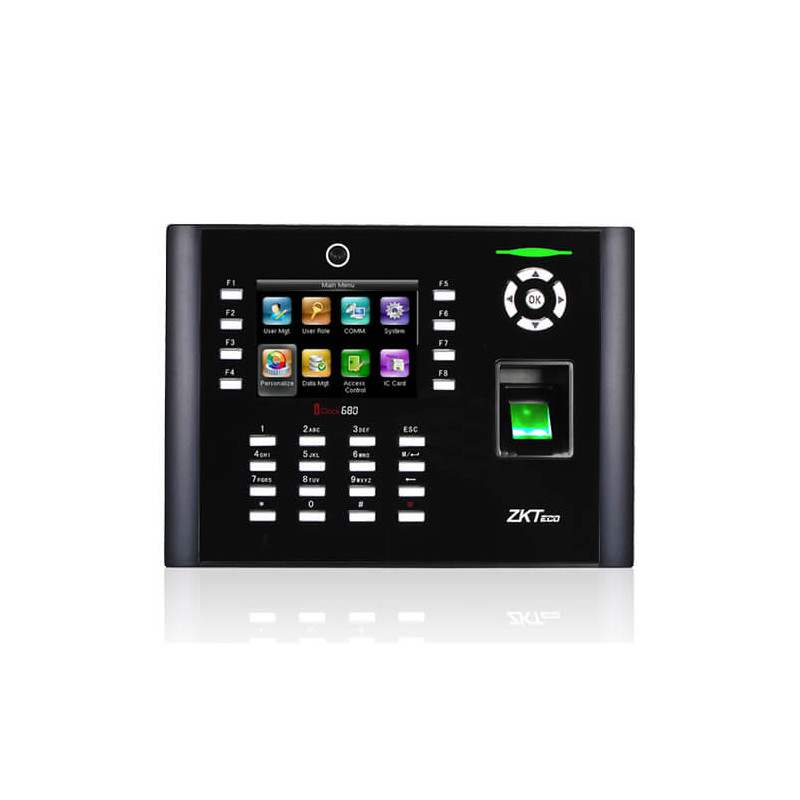 Control de presencia ZKTeco ZK-ICLOCK680 Huellas RFID Teclado cámara 0.3MP TCP/IP USB