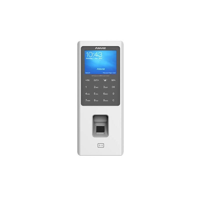 Lector biométrico autónomo Anviz W2-MIFARE Huellas Mifare Teclado RS485 miniUSB Wiegand