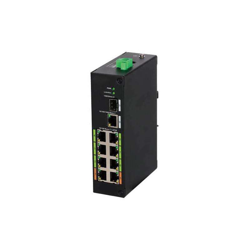 Switch X-Security XS-SW1008EPOE-120 9-port 10/100M POEx8 carril DIN