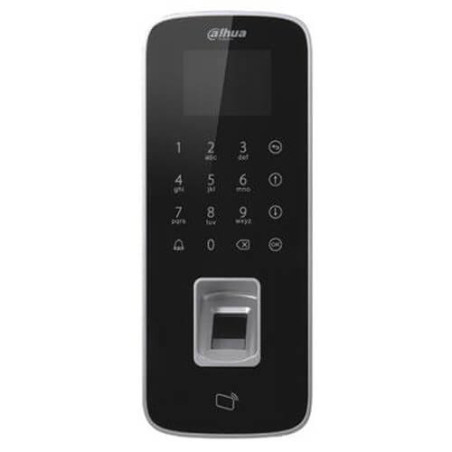 Lector autónomo y biométrico Dahua ASI1212D-D Huellas RFID Teclado TCP/IP RS-485 IP65 Wiegand26