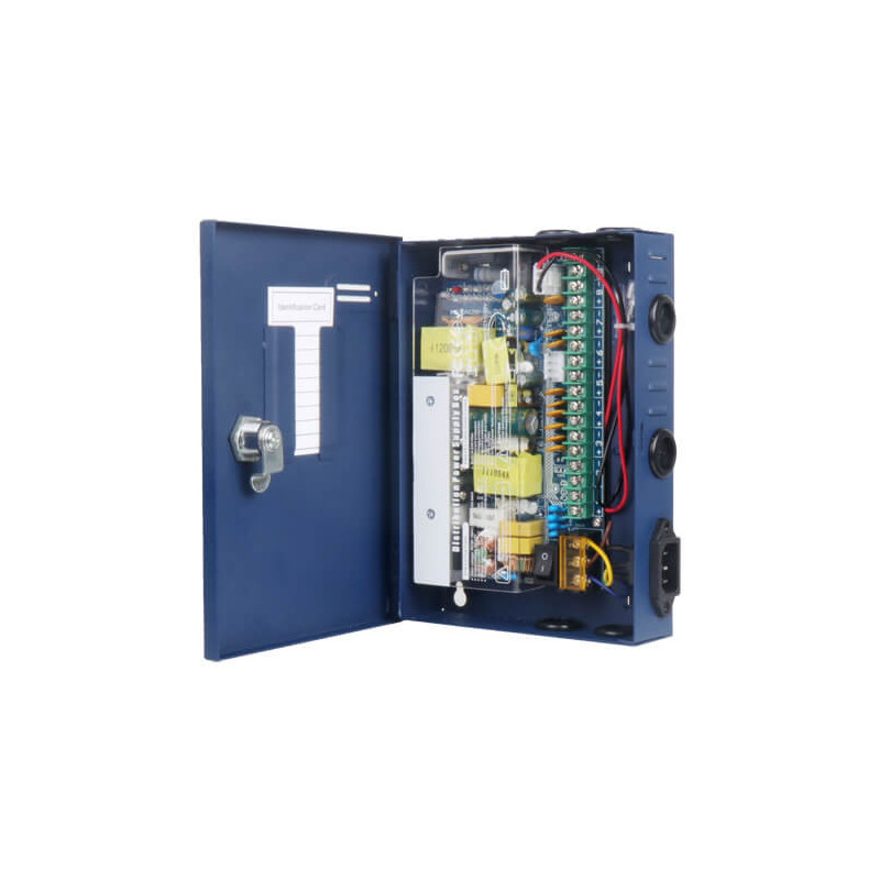 Fuente de alimentación  para pared 12VDC 10A (120W)  9 salidas PD-120-9-SLIM