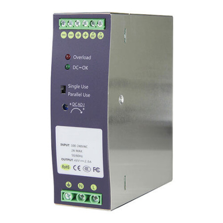 Fuente de alimentación carril DIN 48VDC 2.5A (120W) DC48V2A-DIN