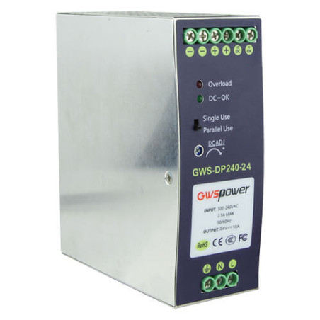 Fuente de alimentación carril DIN 24VDC 10A (240W) DC24V10A-DIN