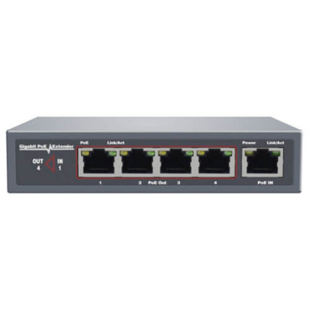 Switch  SW0504POE-EXT-50 4-port 10/100M POEx4 50W POE passthrough
