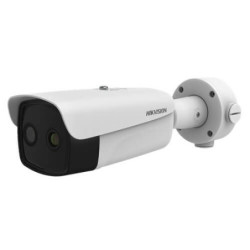 Cámara termográfica dual IP Hikvision DS-2TD2637B-10/P 4MP 4mm 384x288 Vox 10mm 35mK ±0.5C 7m SD