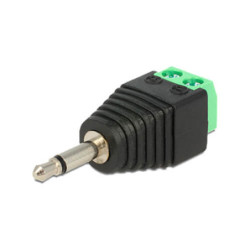 Conector jack 3.5mm mono con salida +/- de dos terminales