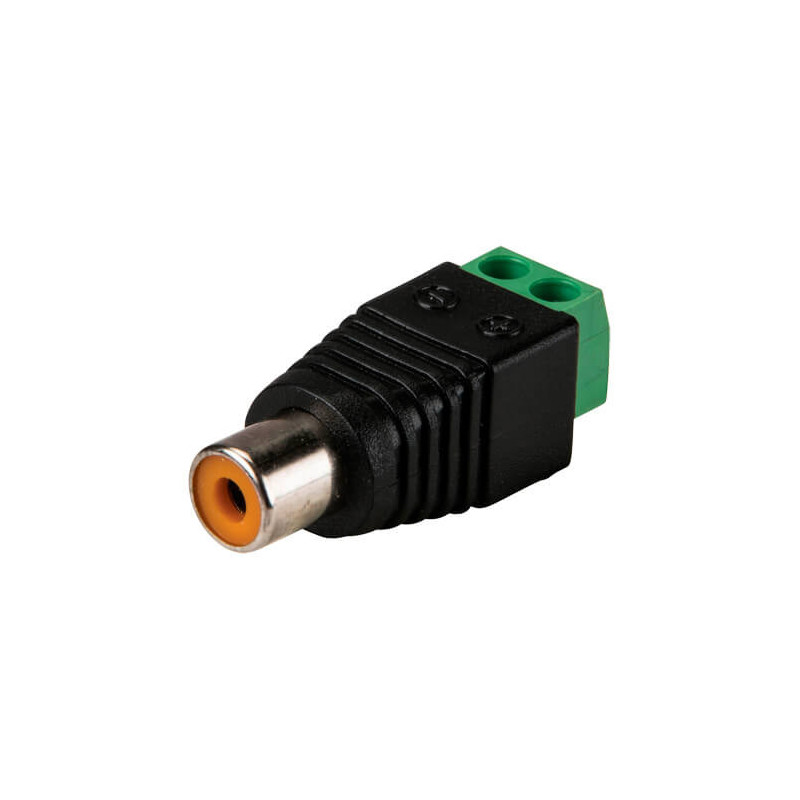Conector RCA hembra con salida +/- de dos terminales
