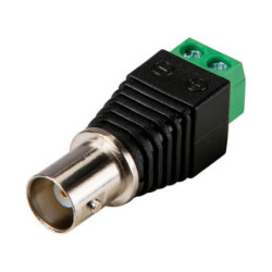 Conector BNC hembra con salida +/- de dos terminales