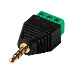 Conector jack 3.5mm stereo con salida +/- de dos terminales