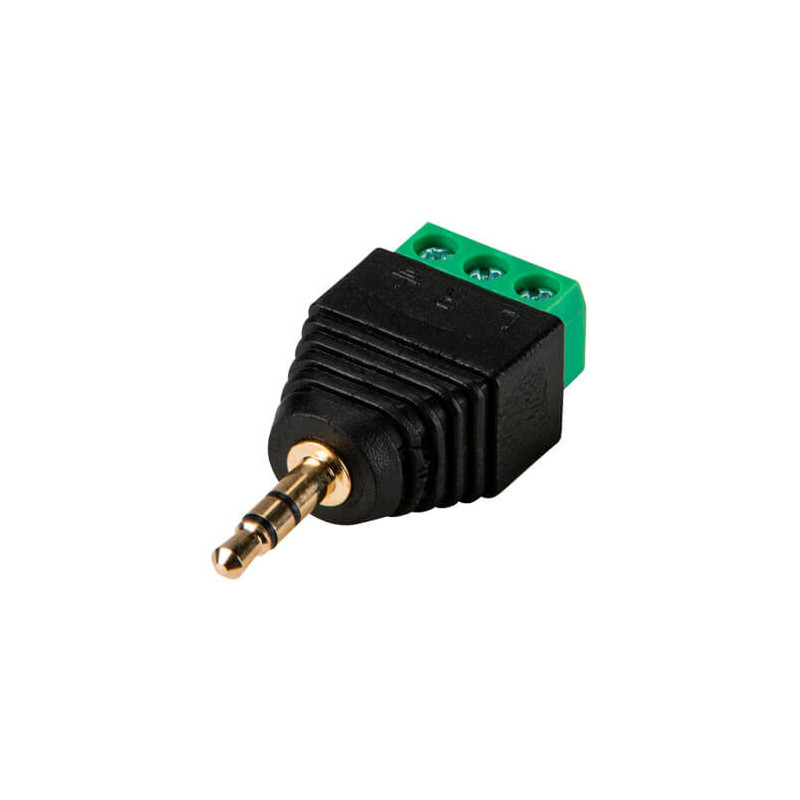 Conector jack 3.5mm stereo con salida +/- de dos terminales