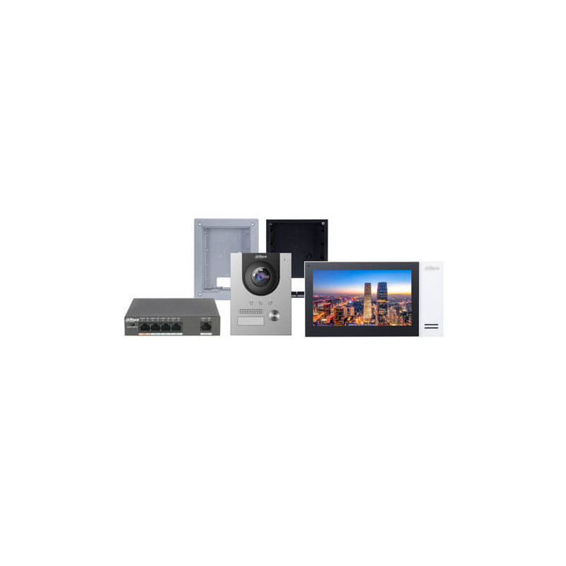 Kit videoportero  IP Dahua con cámara 2MP DHI-KTP01-F para empotrar