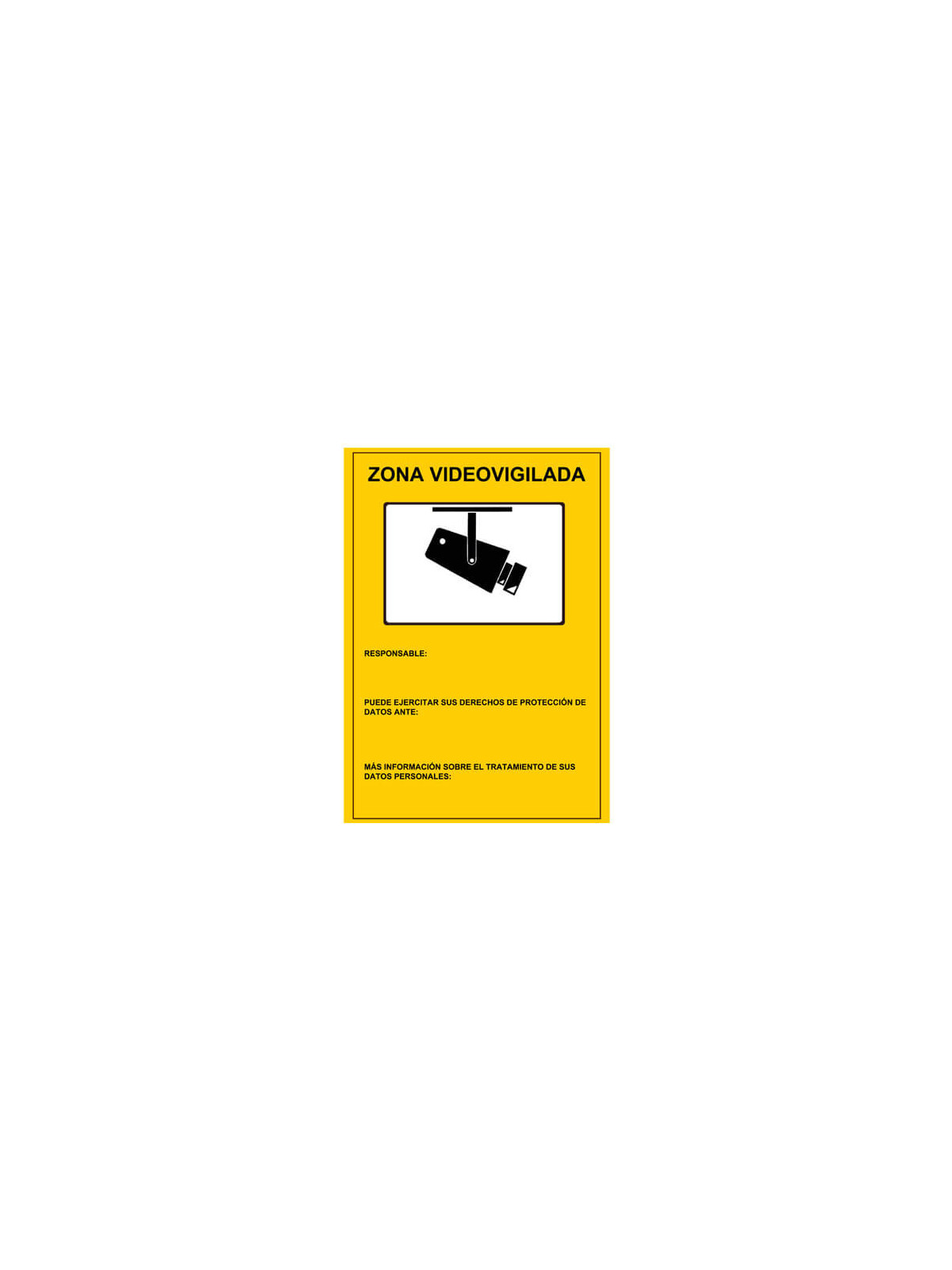 Cartel LOPD/RGPD videovigilancia exterior 30x21cm A4 español plástico semirígido