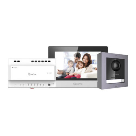Kit videoportero 2 hilos Safire SF-VIK001-S-2 con placa de 2MP para superfície
