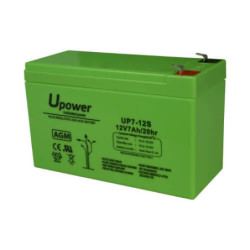 Batería recargable de plomo ácido AGM 12V  7A Upower BATT1270-U