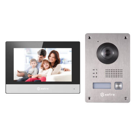 Kit videoportero 2 hilos Safire SF-VIK004-S-2 con placa de 2MP para superfície