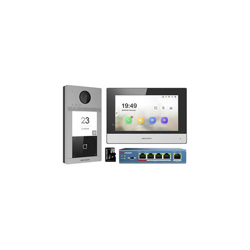 Kit videoportero  IP Hikvision DS-KIS604-S con placa de 2MP