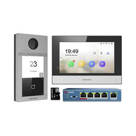 Kit videoportero  IP Hikvision DS-KIS604-S con placa de 2MP