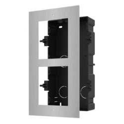 Marco para dos módulos Hikvision DS-KD-ACF2/S empotrar Inox