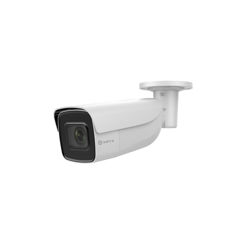 Cámara IP Safire   SF-IPB798ZWA-8P-HV 8MP IR60m 2.8-12mm motorizada H265+ POE SD WDR Audio Alarmas