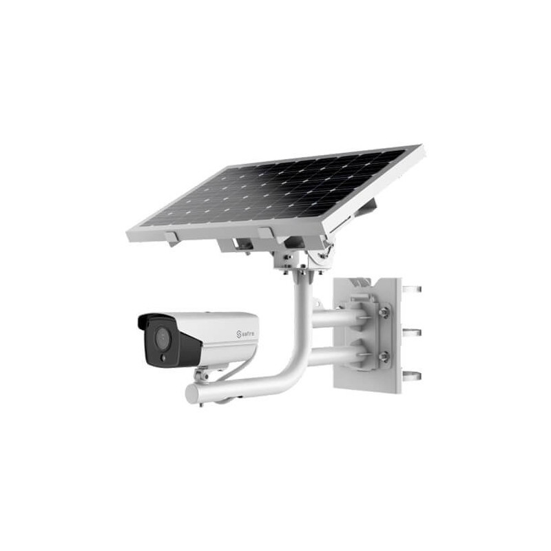 Cámara IP Solar 4G Safire  SF-IPB035WH-2YSOLAR-4G 2MP IR30m 2.8mm H265+ SD WDR Placa solar Batería 4G