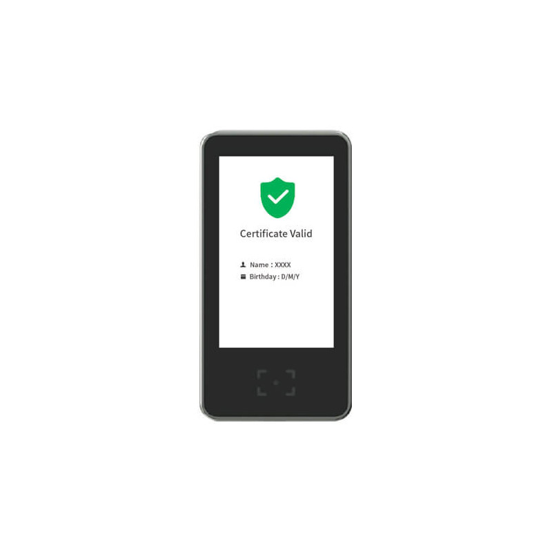 Control de accesos GREENPASS-QR-BASE pasaporte COVID con peana