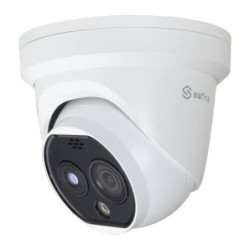 Domo térmico IP Safire SF-IPTD012DA-2D4-256 256x192 2.1mm (térmico) 4MP 2.2mm (óptico) H265+ POE SD Audio Alarmas 40mK