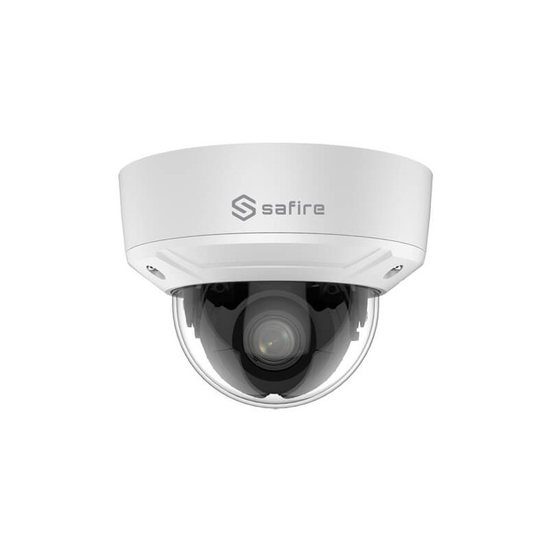 Domo IP Safire  SF-IPD825ZWA-8P-HV 8MP IR40m 2.8-12mm motorizada H265+ POE SD WDR Audio Alarmas TrueSense2